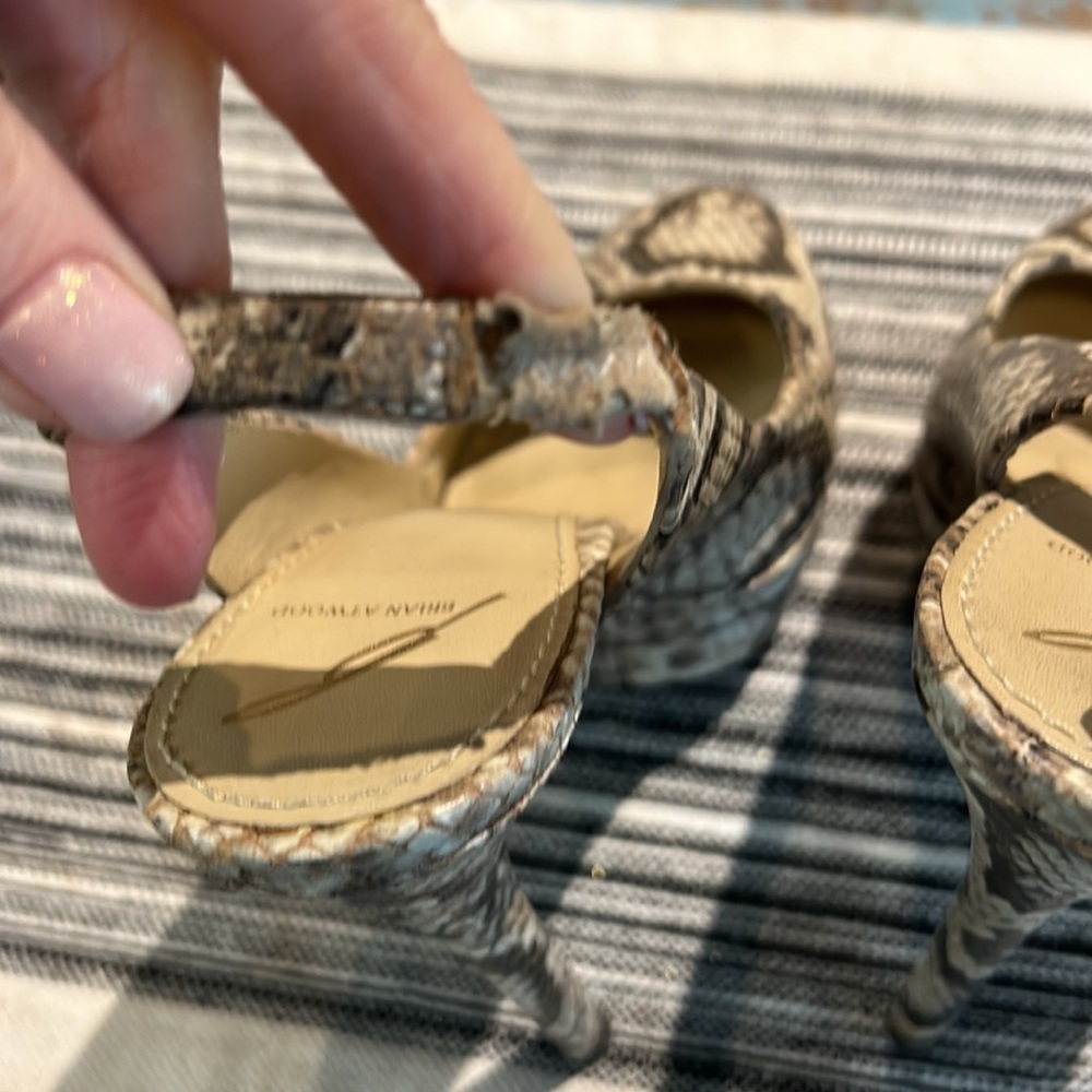 Brian Atwood Faran Python Snakeskin Pattern Platf… - image 4